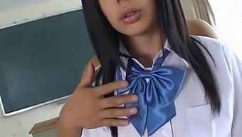 Aya Seto, An Asian Schoolgirl, Is A Good-Looking Girl.