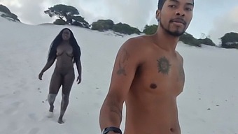 Black Cobra Emerges From Moist Sand And Breeds In Mulatto'S Tight Ass In Steamy Video