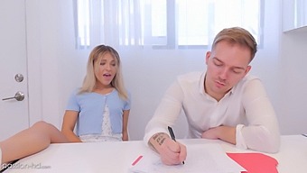 Blonde College Girl Gets Her Tight Pussy Filled By Tutor