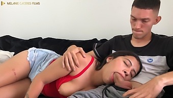 Teen Girl With Big Ass Gets Rough Blowjob From Stepbrother