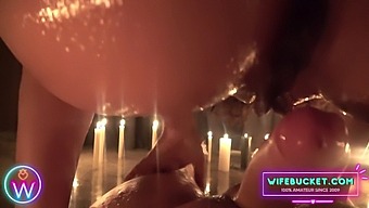 Amateur Milf Threesome With Candles And Intimacy