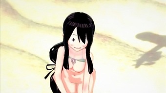 Tsuyu Asui In A Revealing Bathing Suit Desires Intimacy Outdoors - My Hero Academia