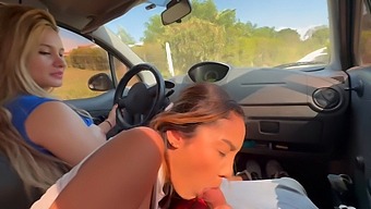 Two Stunning Beauties Take Me For A Ride In Their Car And Give Me An Intense Deepthroat Blowjob Until I Climax In Their Mouths