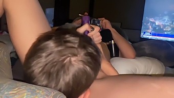 Purple-Haired Caretaker Enjoys Wild Bisexual Sex With Quad Using New Purple Toy