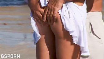 Vintage Pornstar Enjoys Anal Sex On The Beach